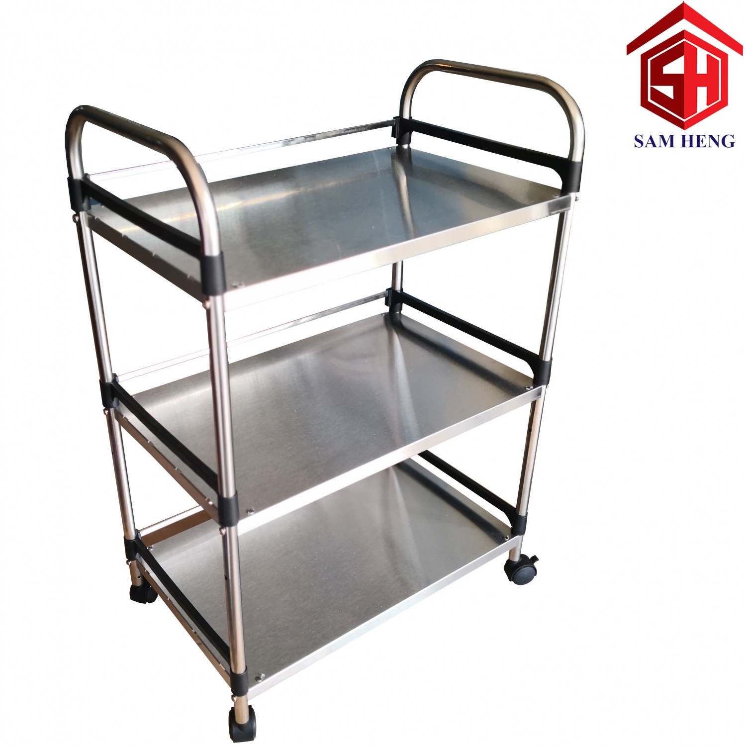 SAMHENGSTAINLESSSTEELROLLERSHELVESSTAND3TIER